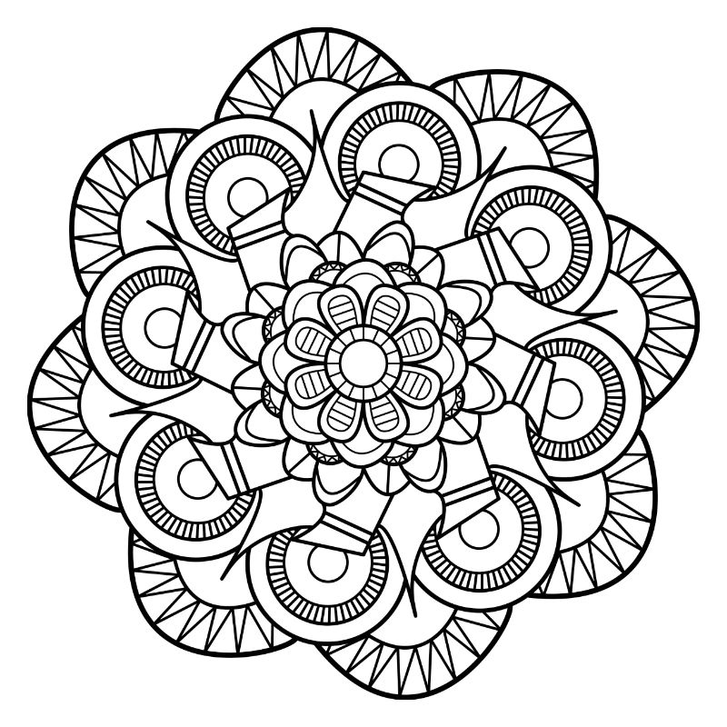 Vea-espèce Mandala Pattern: Fleur tentaculaire.