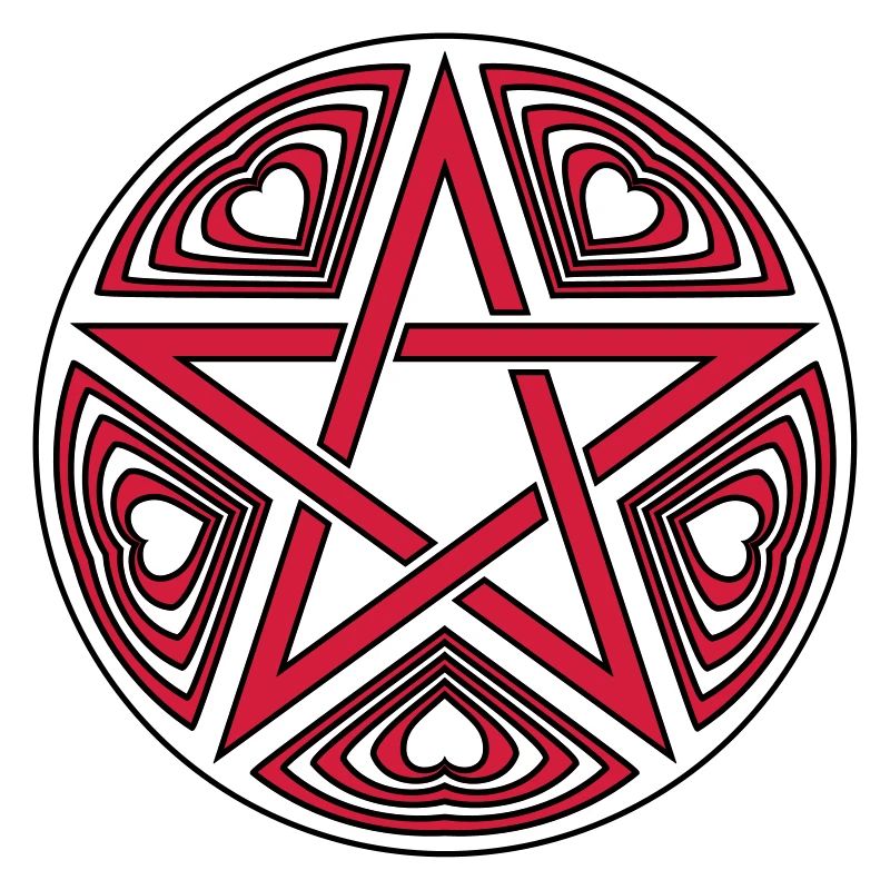Pentagram heart pattern vector good color selectable