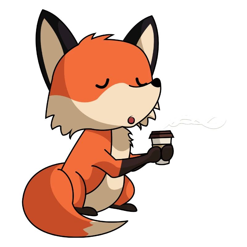 Fox with coffee