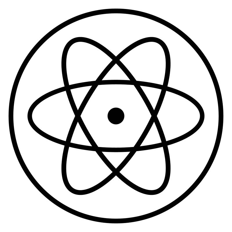atom symbol researcher science laboratory circle logo