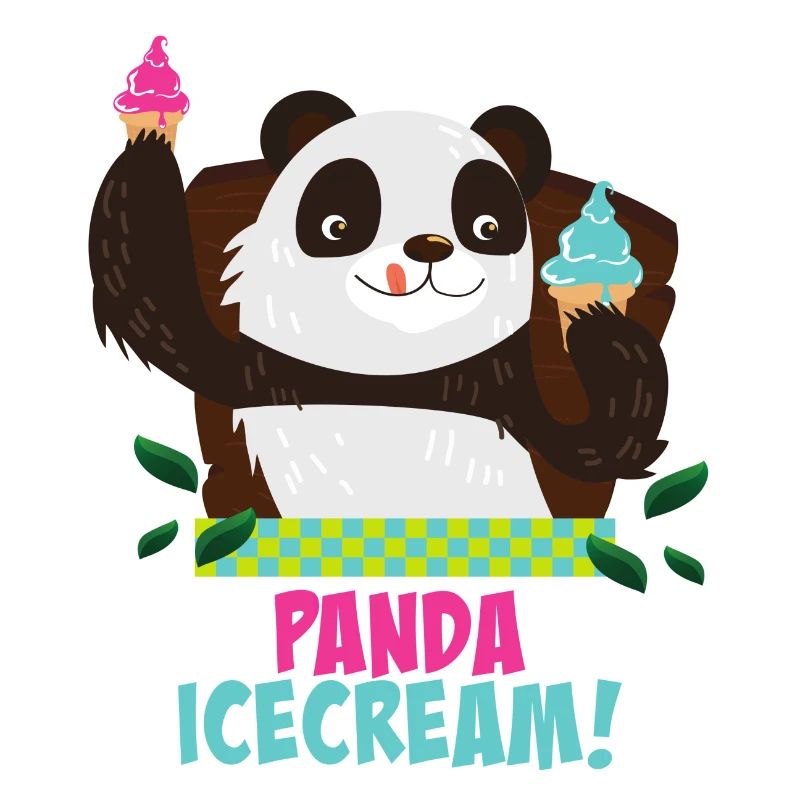 Panda mit Eiscreme
