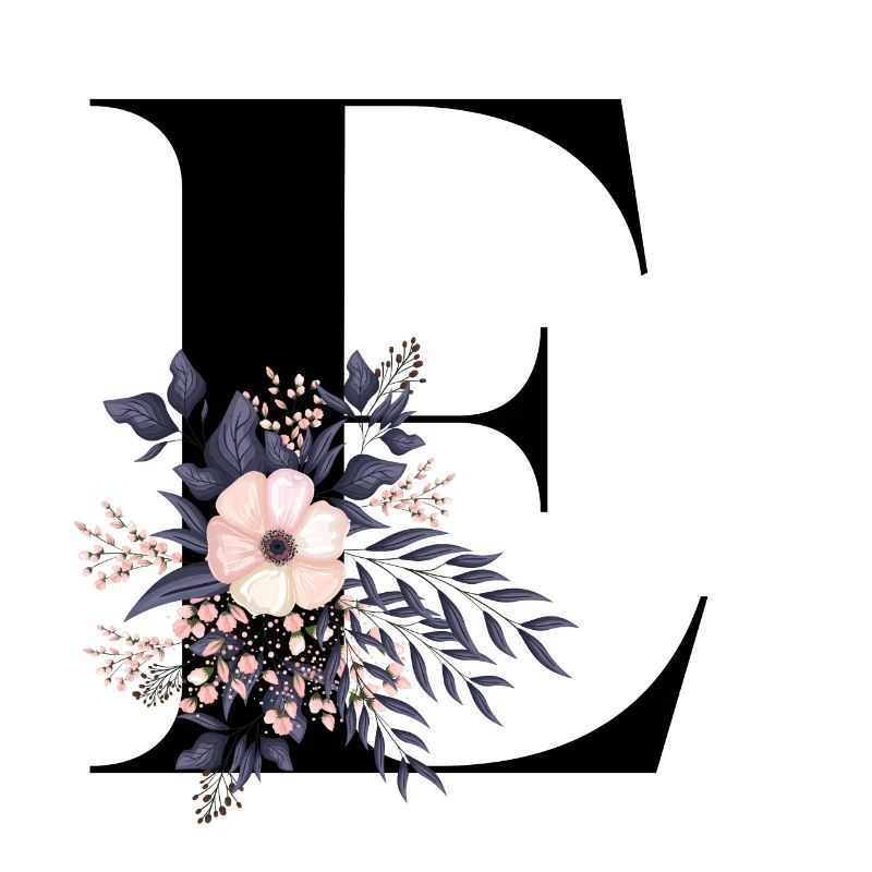 lettre E fleuris