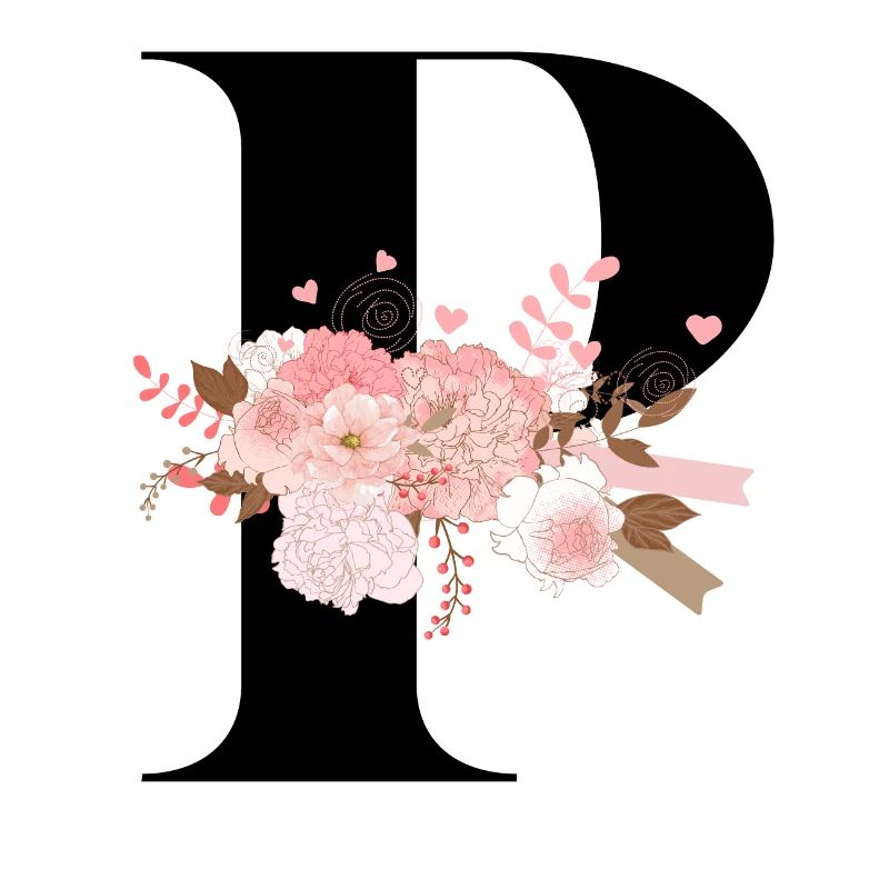 Buchstabe P blühend