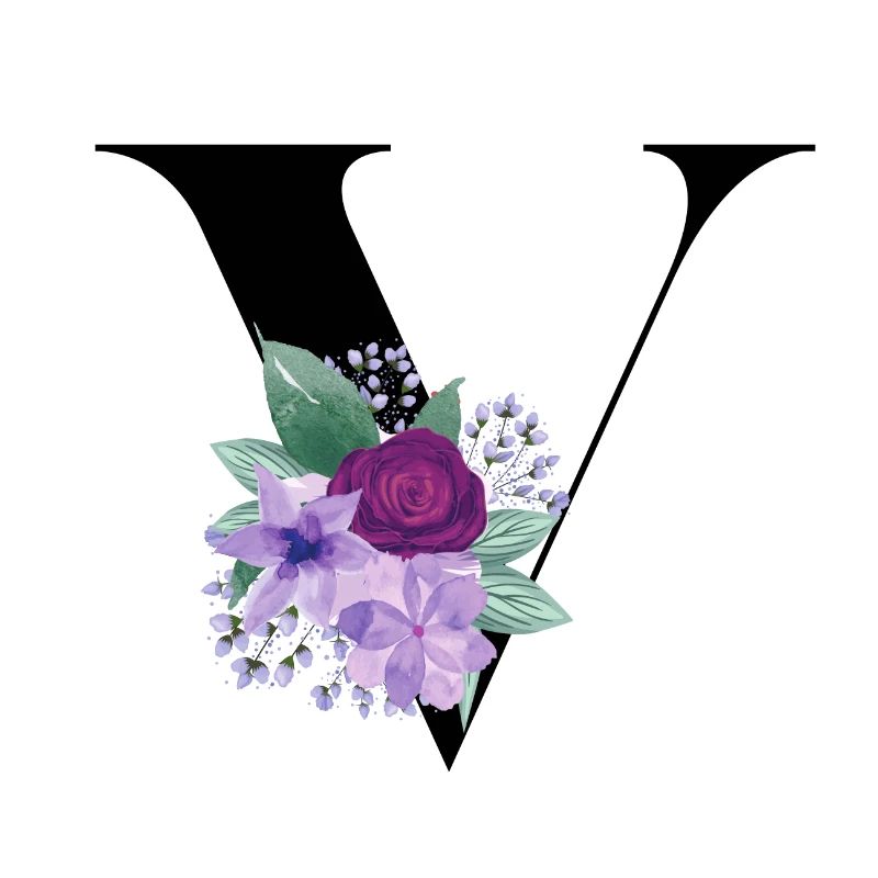 letter V flowered