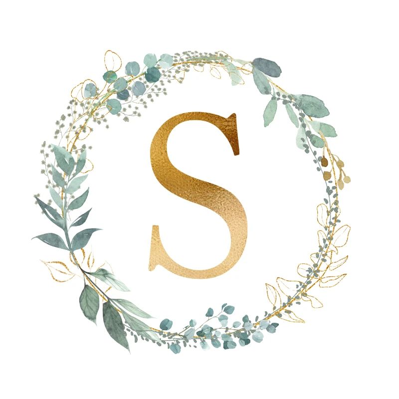 Customizable Monogram S Wreath Botany