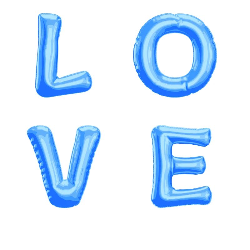 LOVE blaue Luftballons