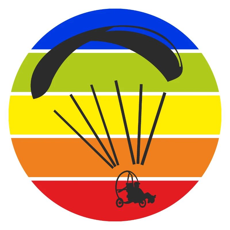 Paramoteur Paramoteur Trike Coloré Retro Circle