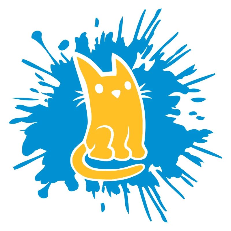 Tropfen Farbklecks Katze Comic