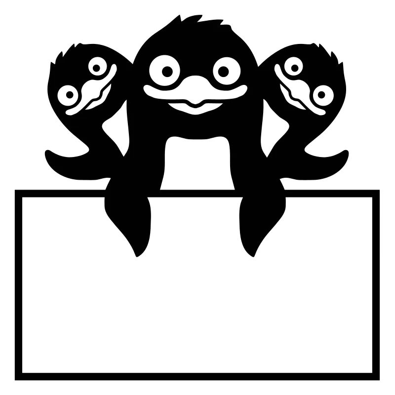 Textfeld 3 Pinguine Schild