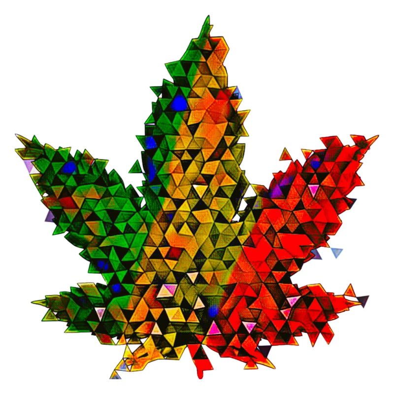 🥦 Feuille de chanvre - Low Poly - Version 🥦 Reggae Weed