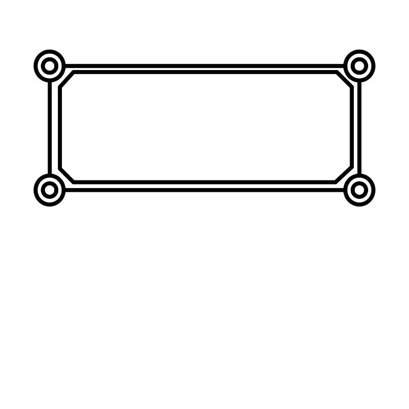 Rectangular frame black round corners