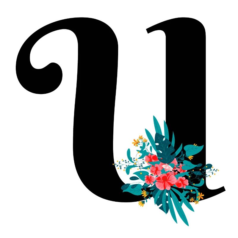 lettre U fleuris