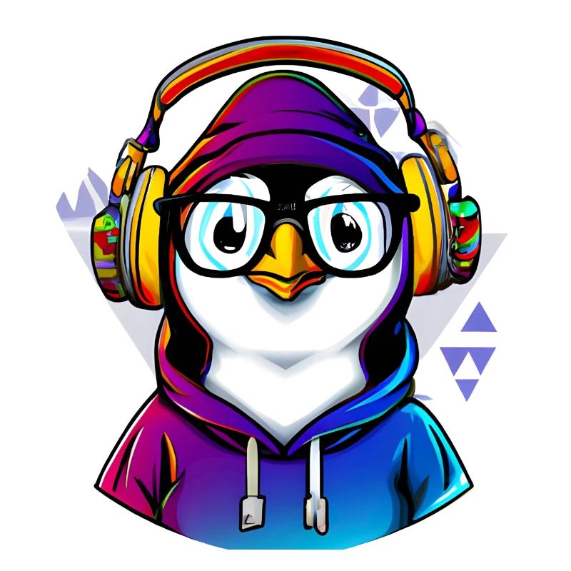 Nerd Pinguin mit Pullover