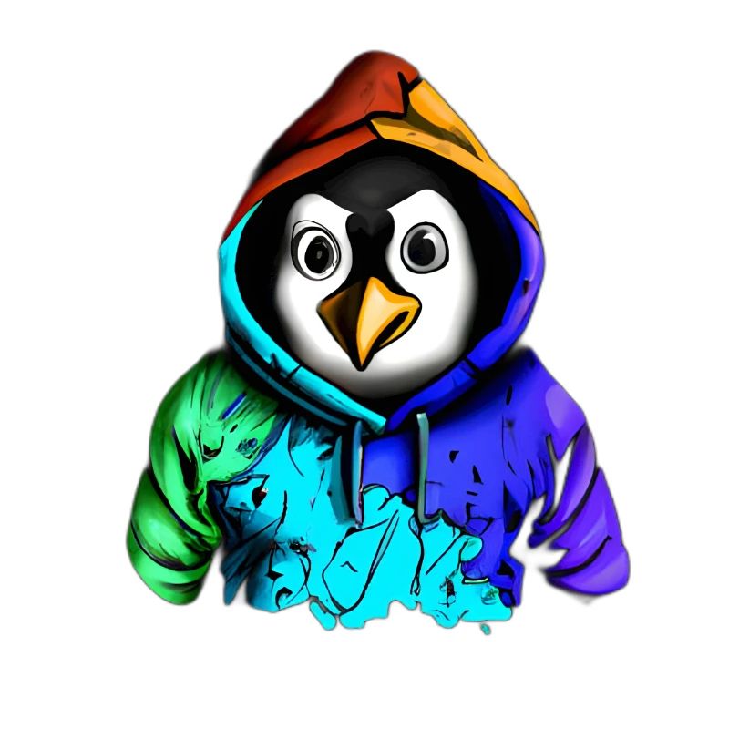 Überraschter Pinguin mit Pullover