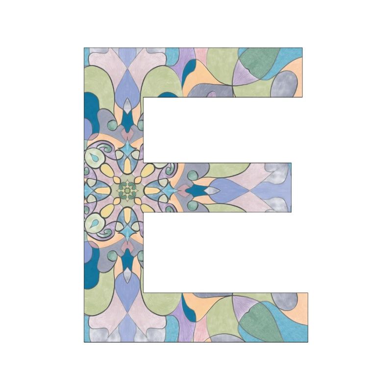 Buchstabe E im Mandala