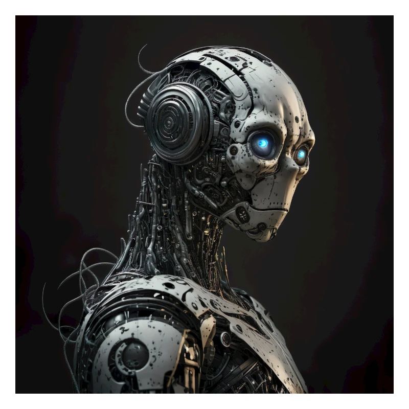 Blauäugiger Cyborg-Roboter