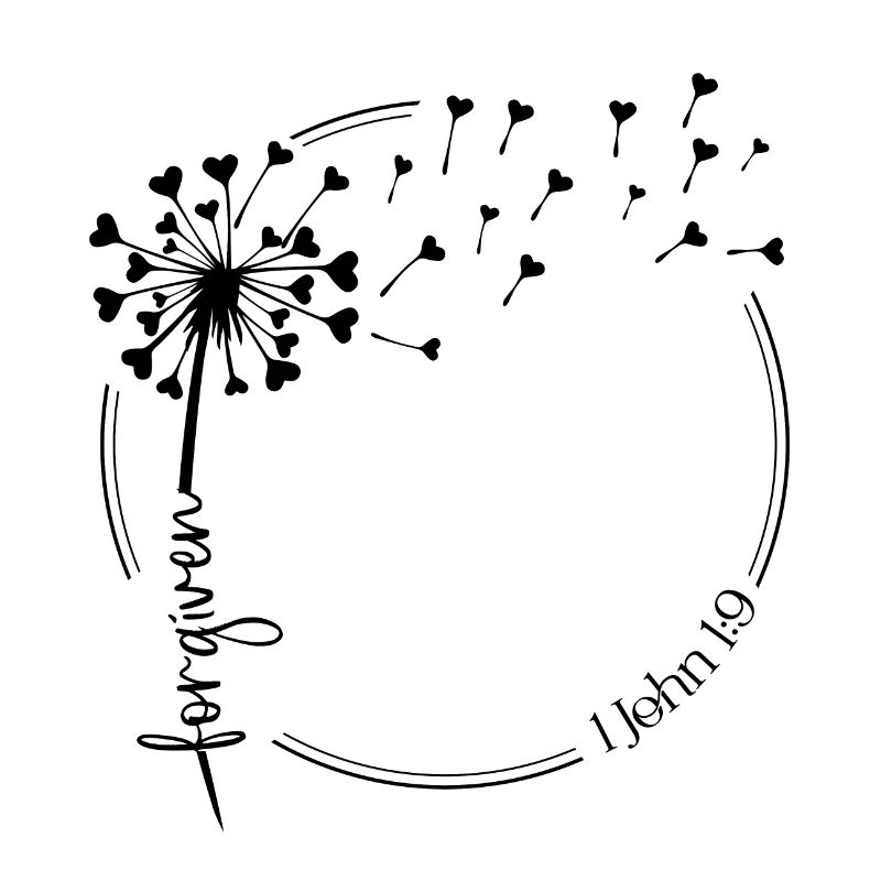 Christian Dandelion design forgiven 1 John 1:9