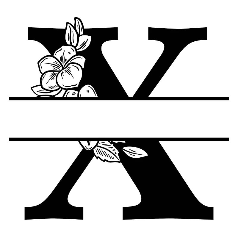 Personalisierter Blumenbuchstabe x