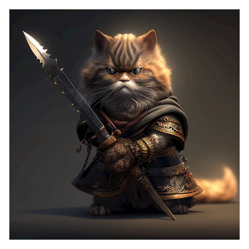 Cat Samurai with Sword