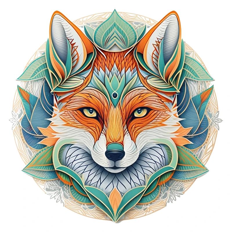 mystical fox mandala natural compound