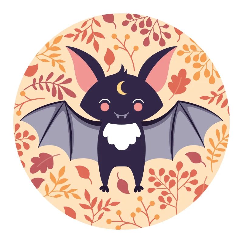 Fledermaus mit Herbstmuster