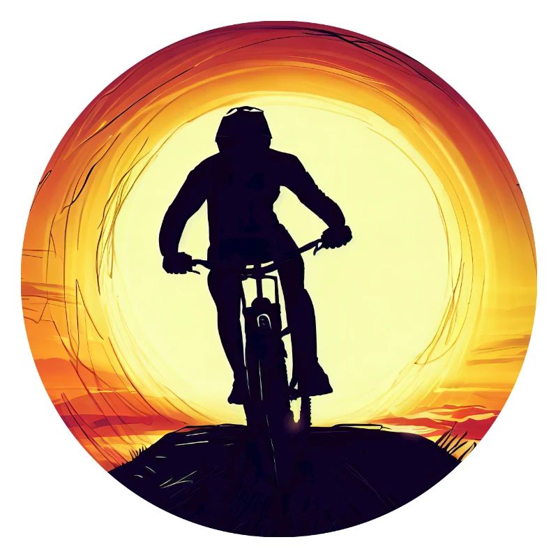Descente VTT Coucher de soleil
