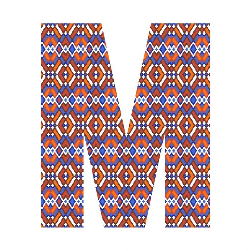 Monogram Letter M- geometric pattern