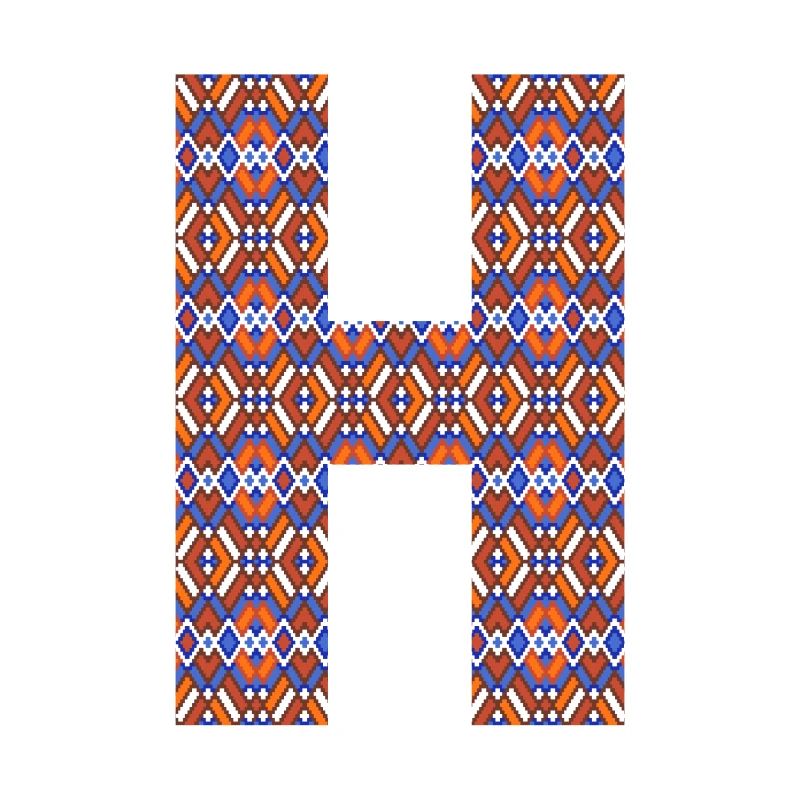 Monogram Letter H- geometric pattern