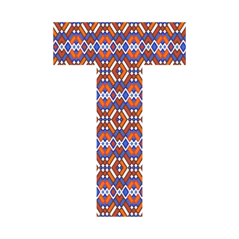Monogram Letter T- geometric pattern