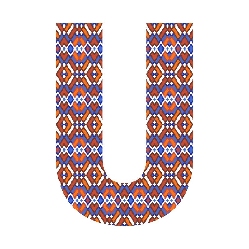 Monogram Letter U- geometric pattern