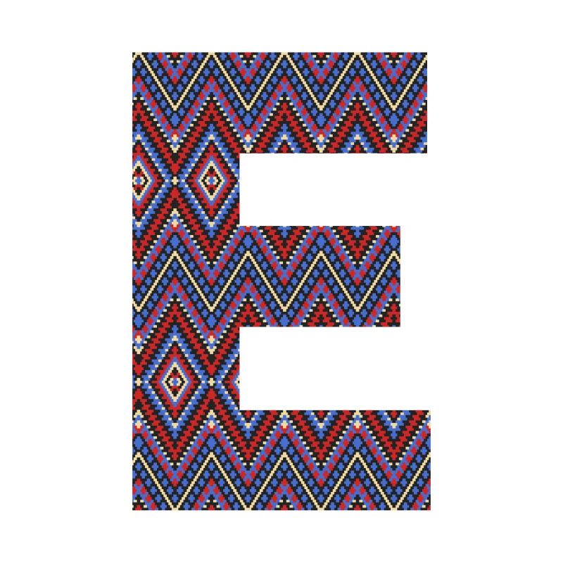 Monogram Letter E- boho colorful design