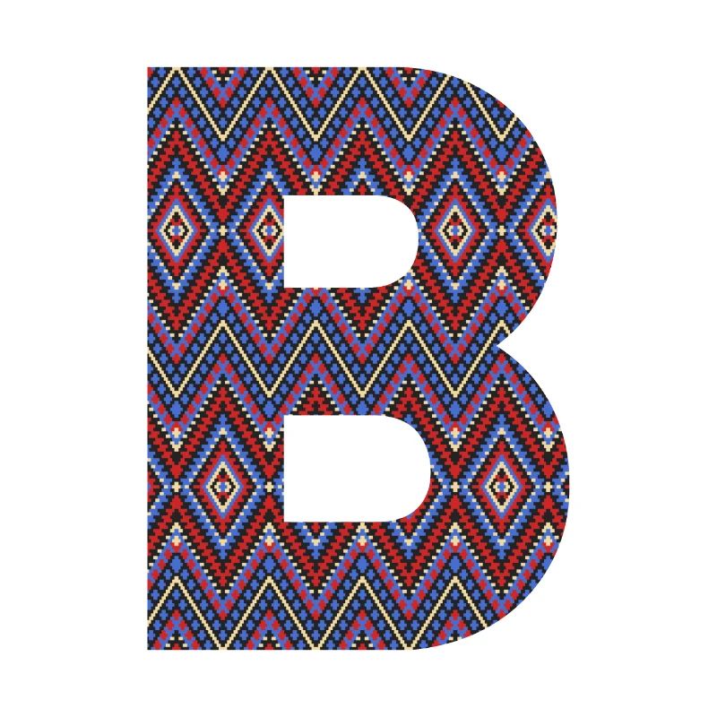 Monogramm Buchstabe B - geometrisches Muster