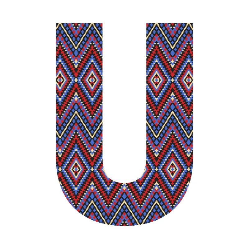 Monogram Letter U- geometric pattern