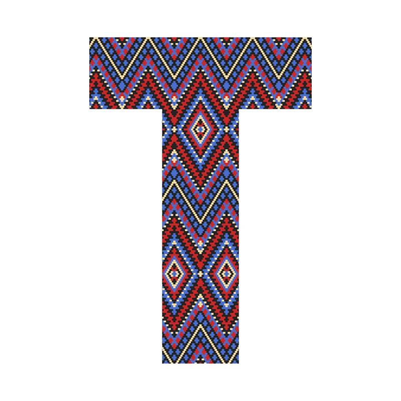 Monogramm Buchstabe T - geometrisches Muster