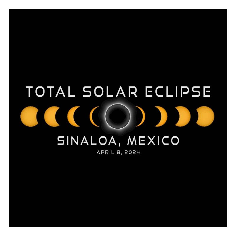 Sinaloa Mexiko 2024 Eclipse Cool Souvenir 8. April