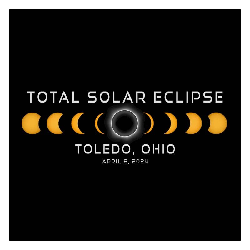Toledo Ohio 2024 Eclipse Cool Souvenir April 8
