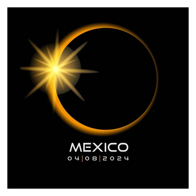 Mexique Eclipse 2024 Souvenir 8 avril Cool Memento