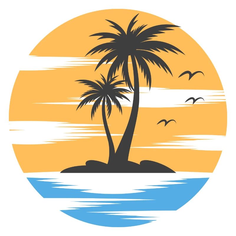 Palm Tree Beach Sunset Summer
