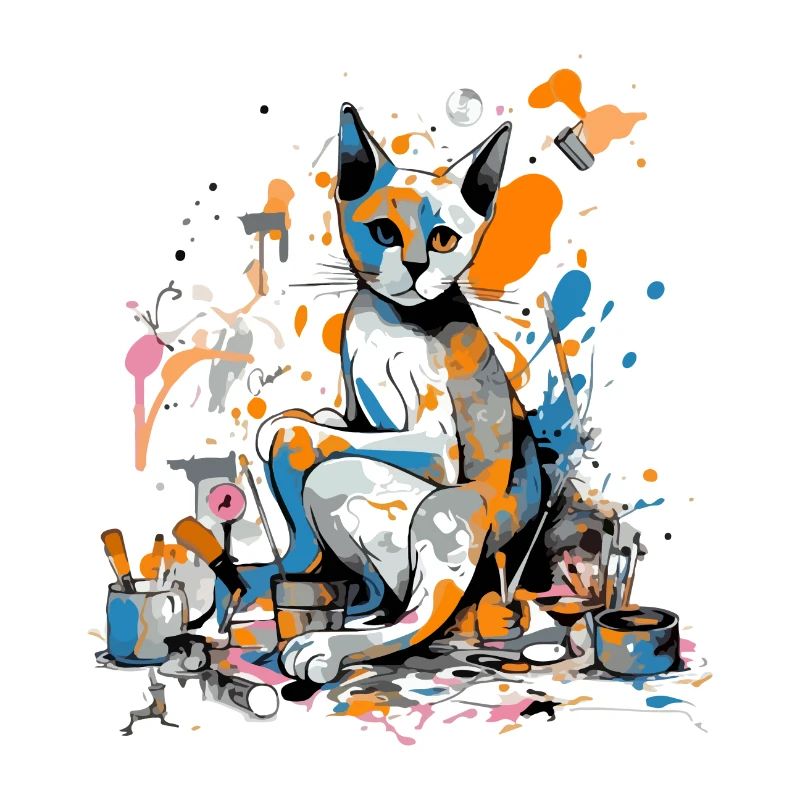 Miko the painter cat