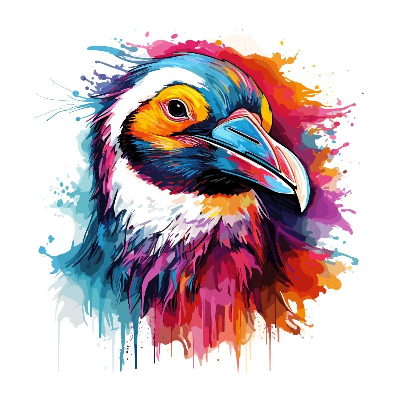 der bunte Pinguinkopf