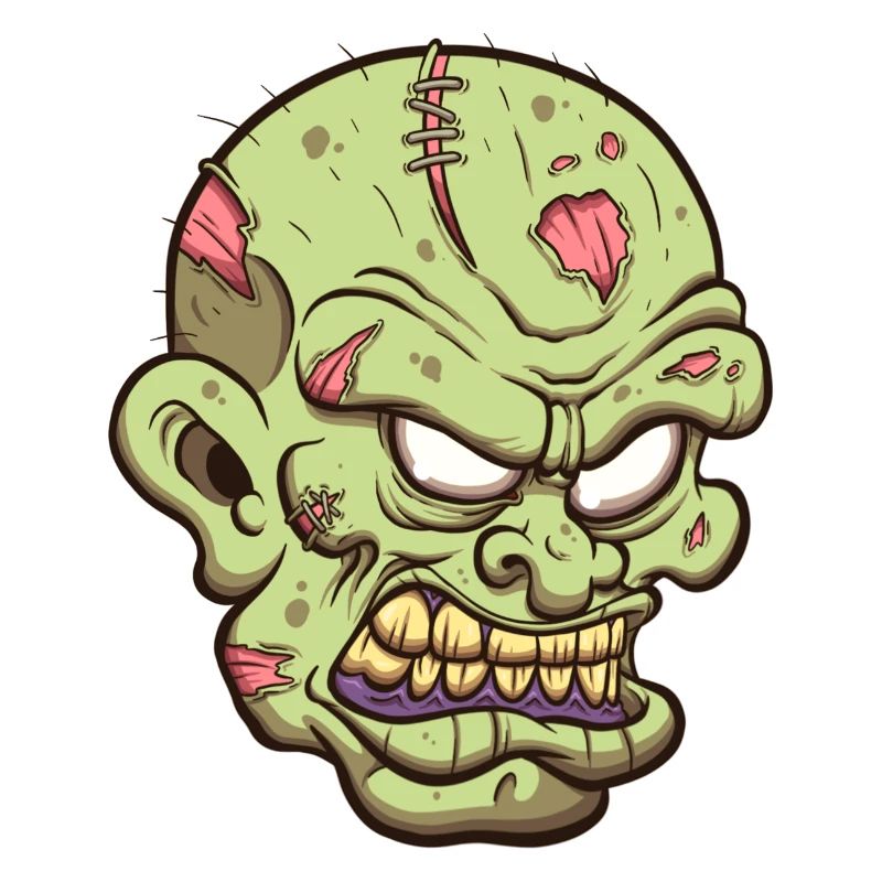 Angry Zombie Head