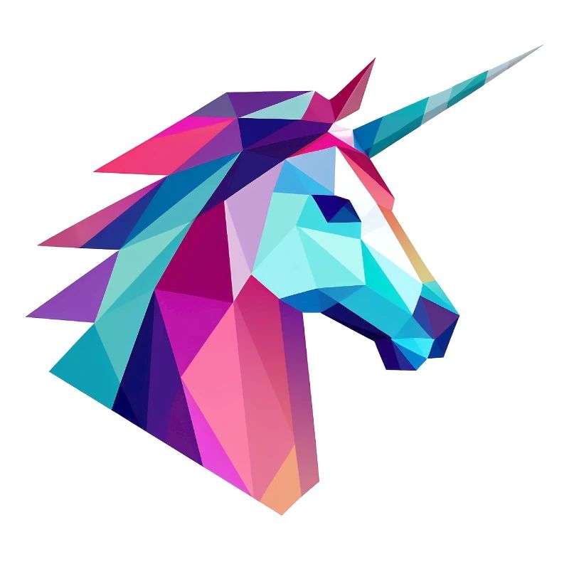 Conception de logo Licorne Low Poly