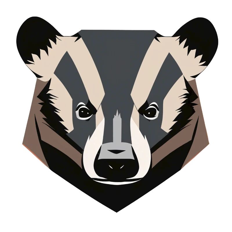 badger face vector look geometric proud strong wil