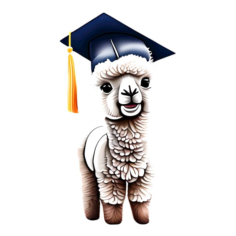 Bachelor Absolvent Schulabschluss Alpaka Studium