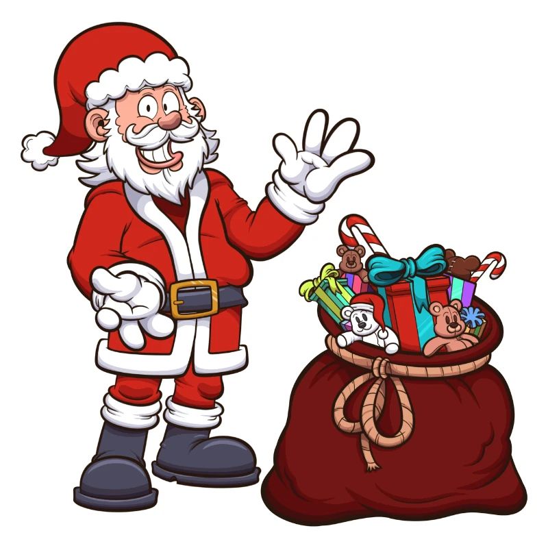 Weihnachtsmann mit Geschenktüte