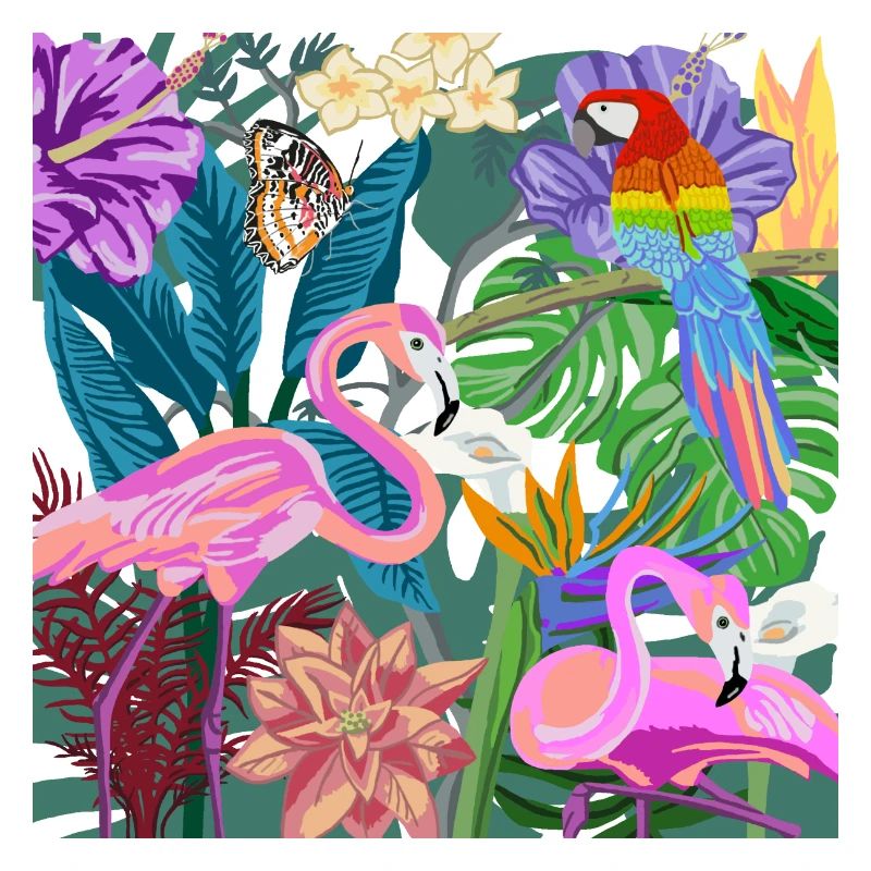 Dschungelbild Flamingos 02