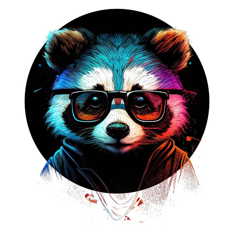 Hipster-Waschbär