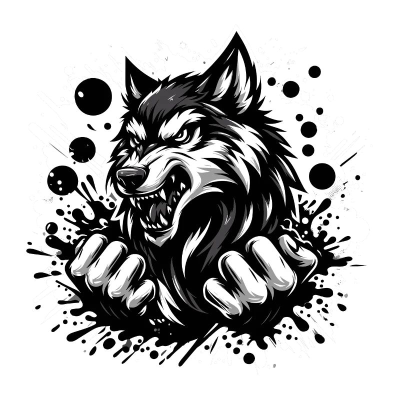 Wolf schwarz weiss