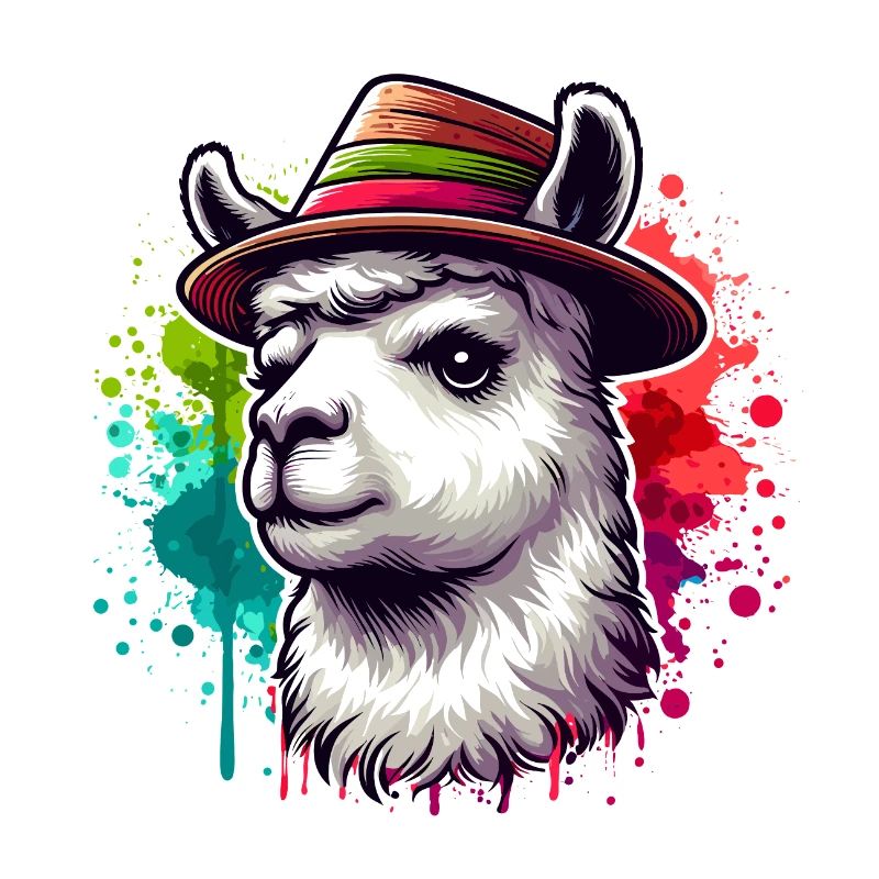 "Lama mit Hut