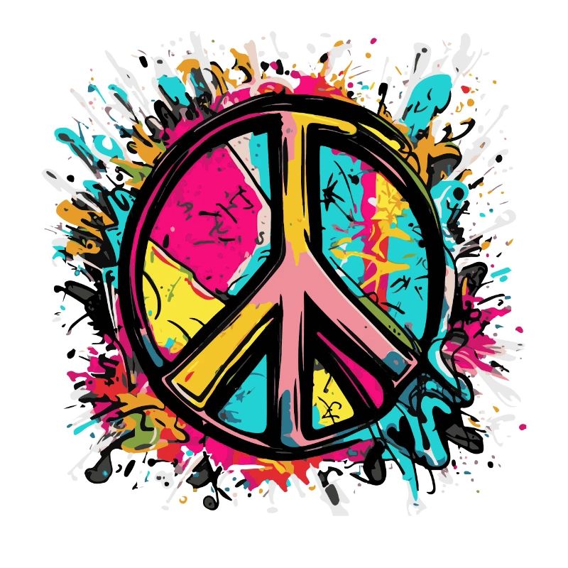 Buntes Peace Zeichen Frieden
